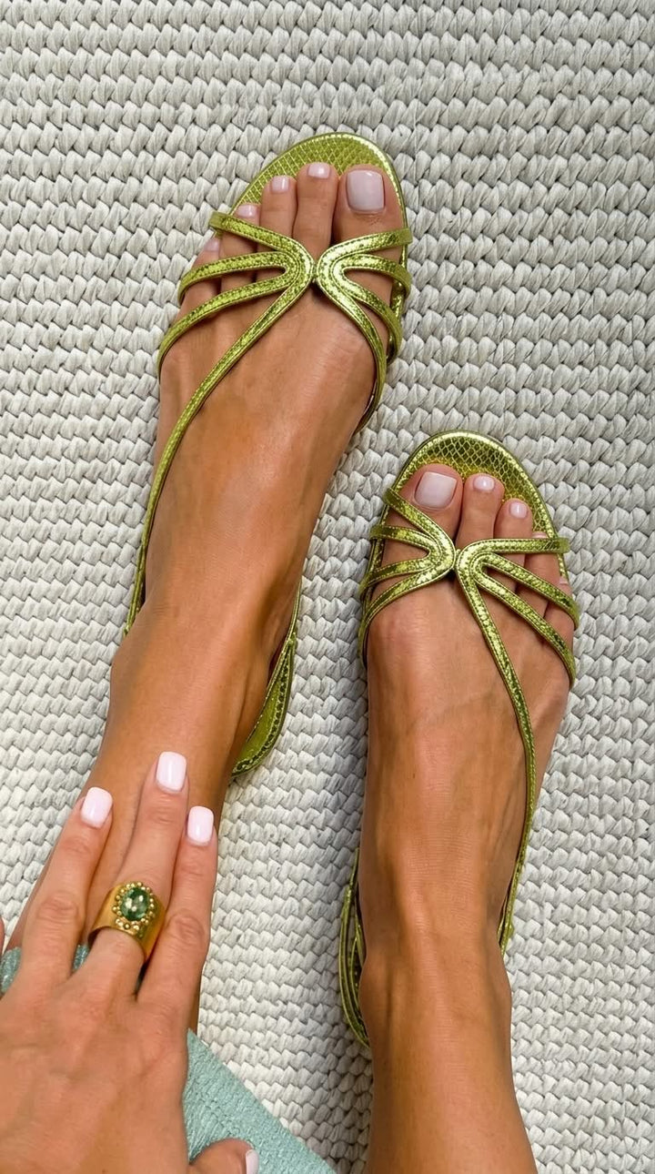 Deila | Metallic Strap Sandals for Summer