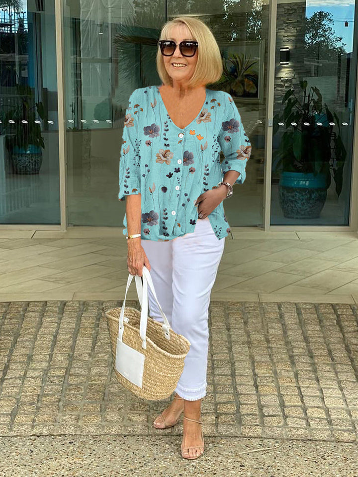 Simone | Three-Quarter Sleeve Blouse