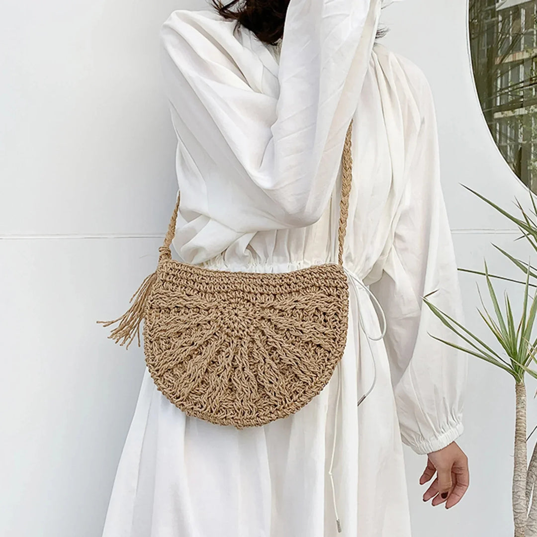 Elle | Shoulder Bag with Straw Look
