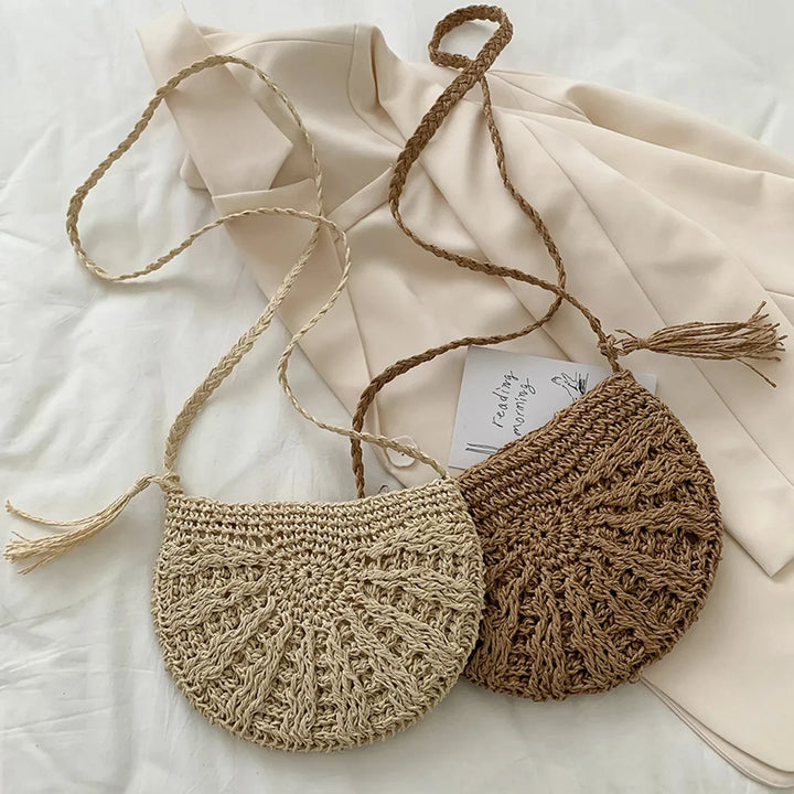 Elle | Shoulder Bag with Straw Look