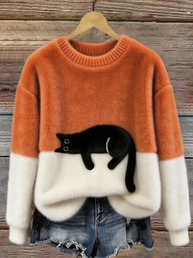 Luna | Cat Print Sweatshirt