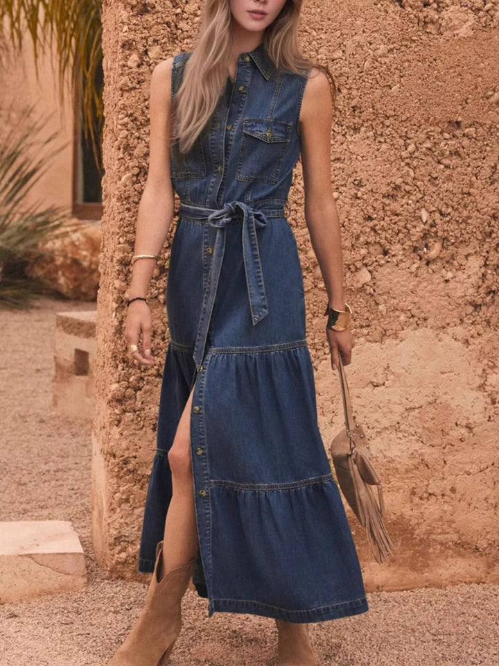 Catalina | Front Button Denim Dress
