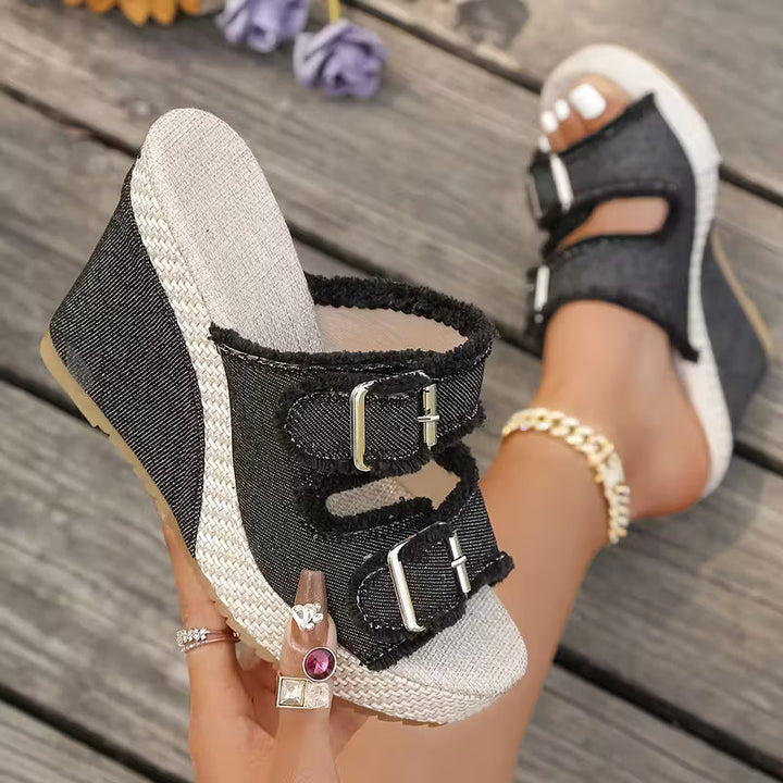 Atelier | Frayed Edge Wedge Sandal