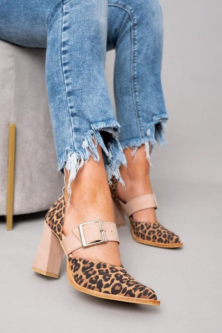 Geneva | Bold leopard print block heels