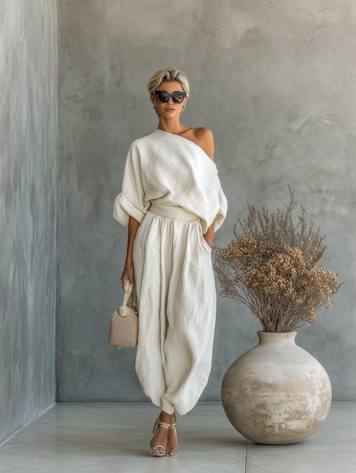 Lisa Off-Shoulder Pants Set