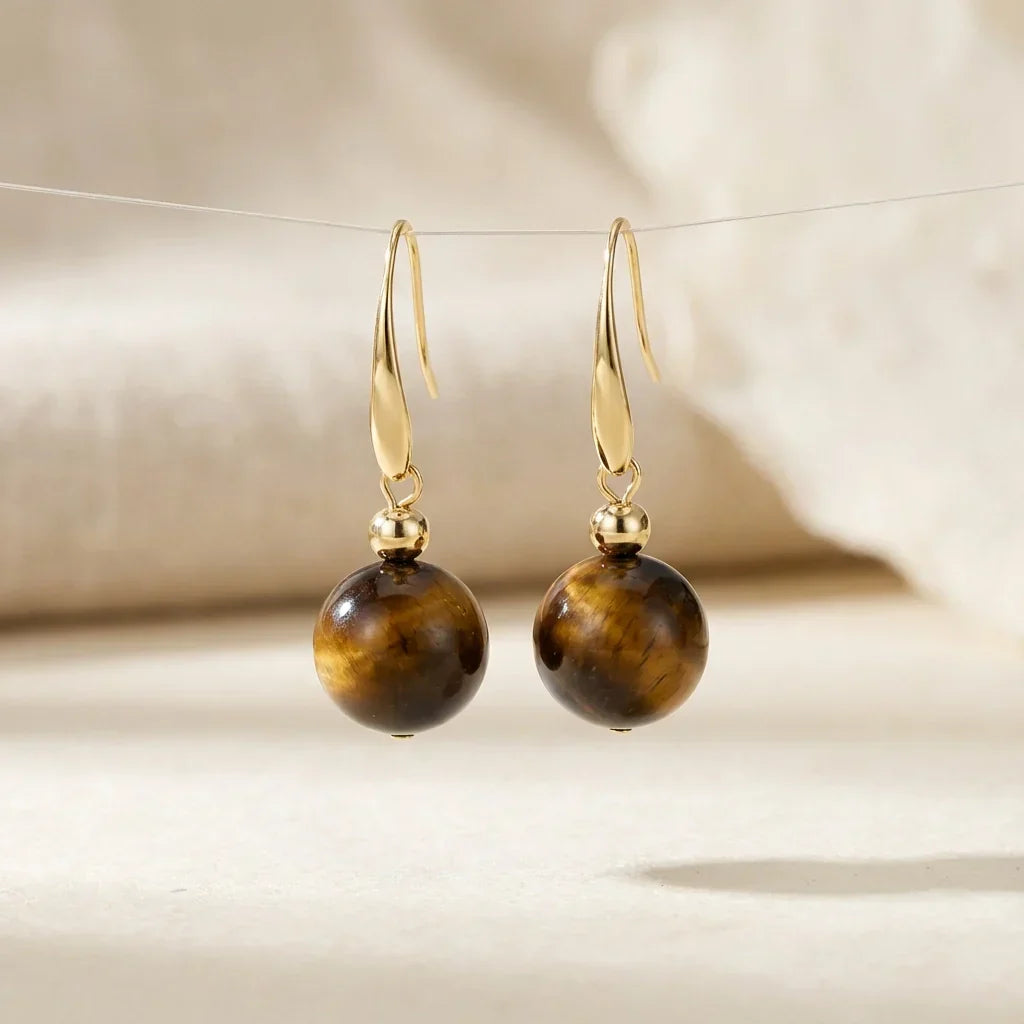 Luna | Bold Tigers Eye Necklace & Earrings (set of two)