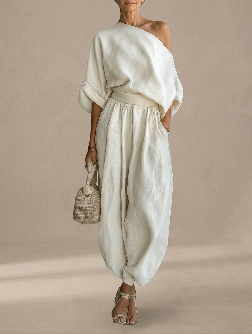 Lisa Off-Shoulder Pants Set