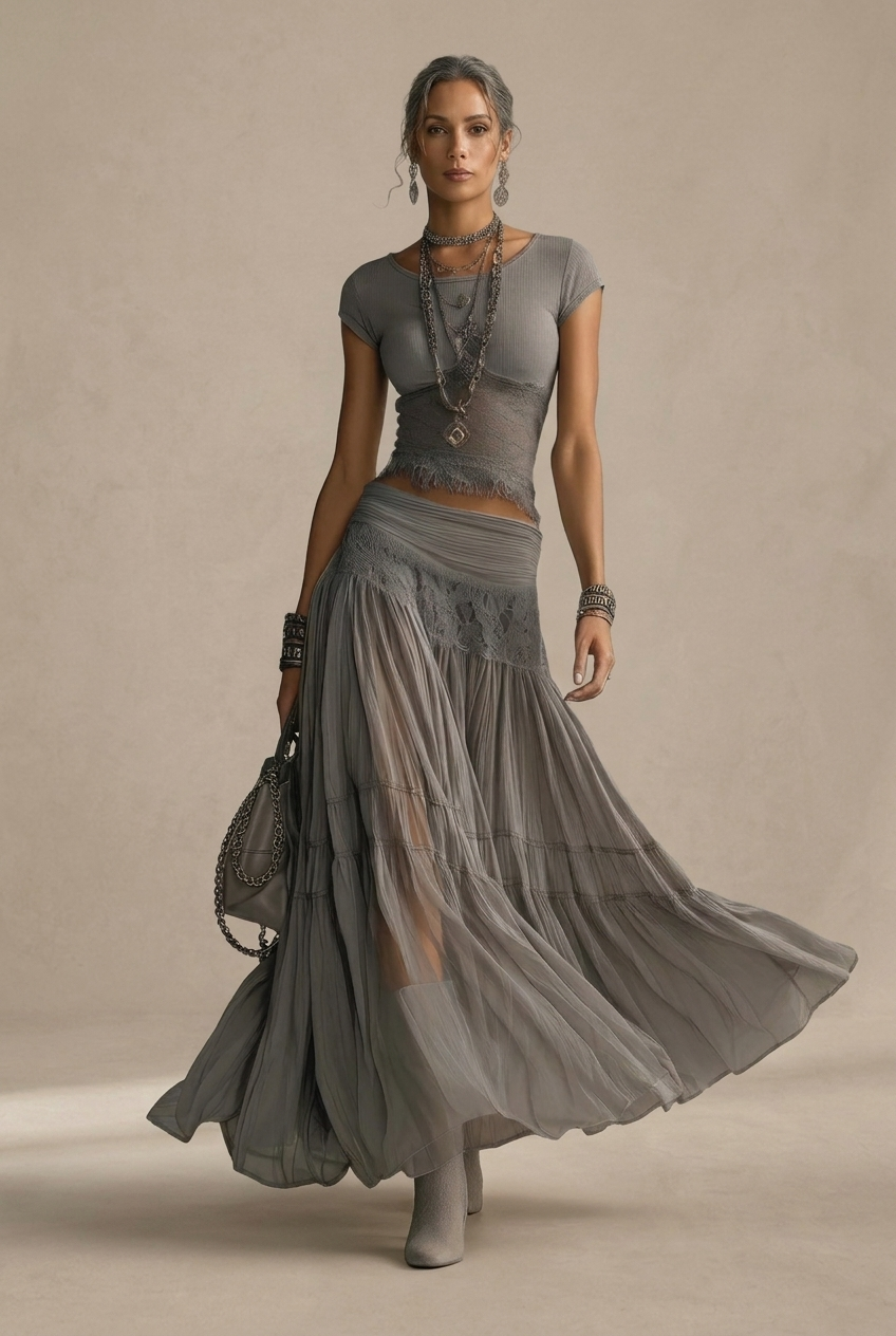 Elena Maxi Skirt and Top Set