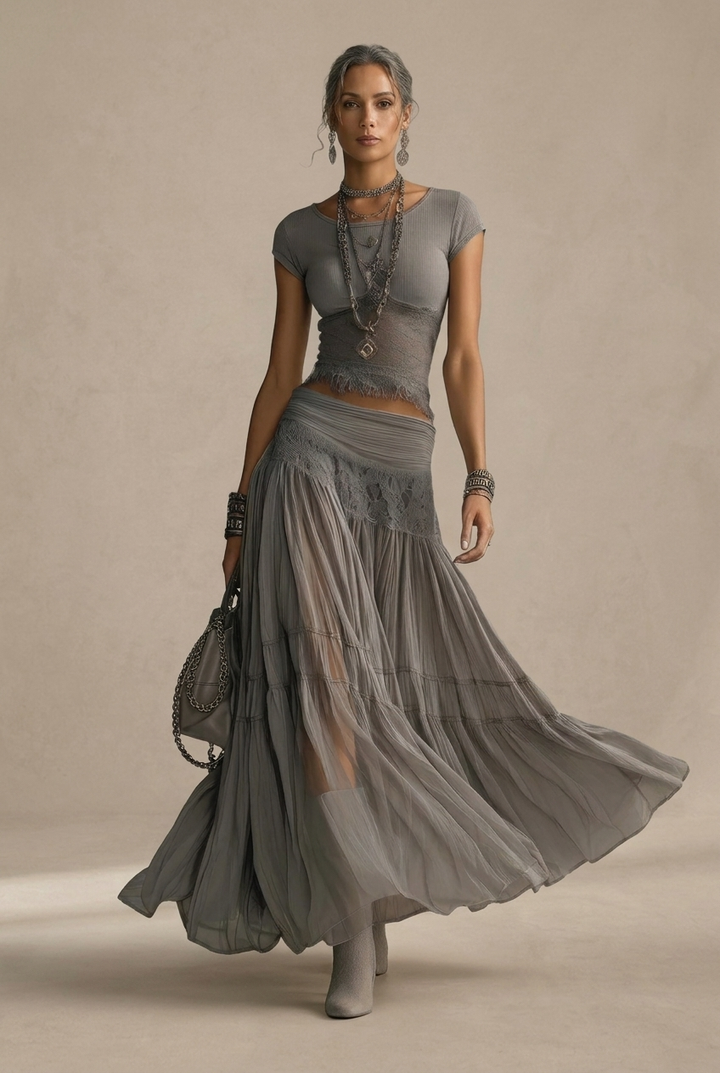 Elena Maxi Skirt and Top Set