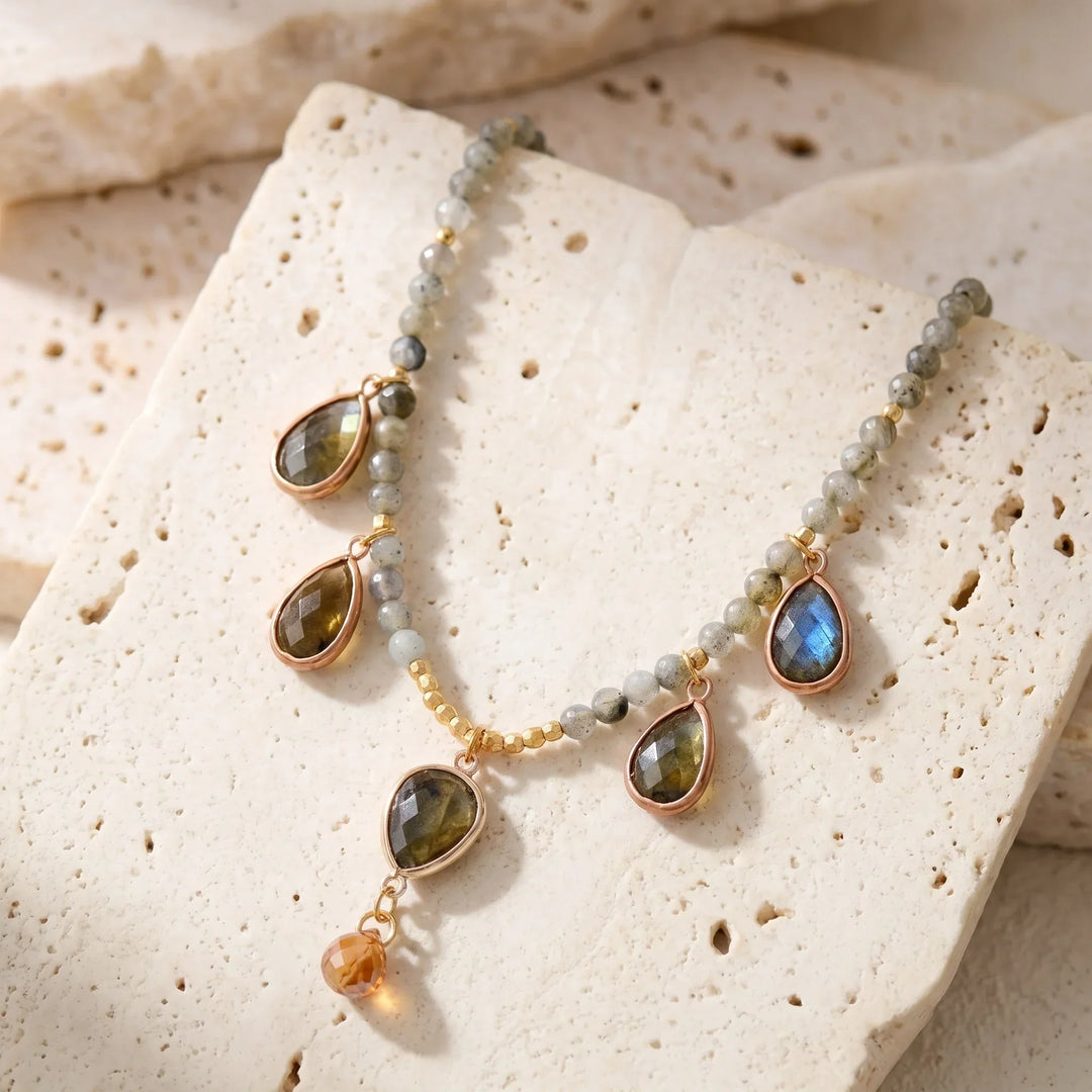 Coral | Labradorite Intuition Necklace