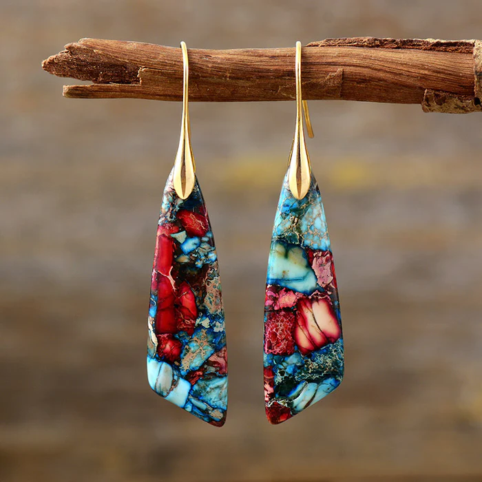 Poppy | Colorful Stone Drop Earrings