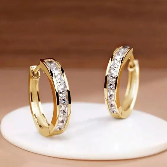 Clarissa | Gold Crystal Drop Earrings