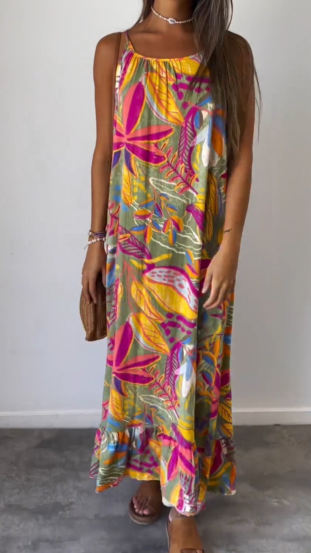 Comfortable Floral Midi Dress