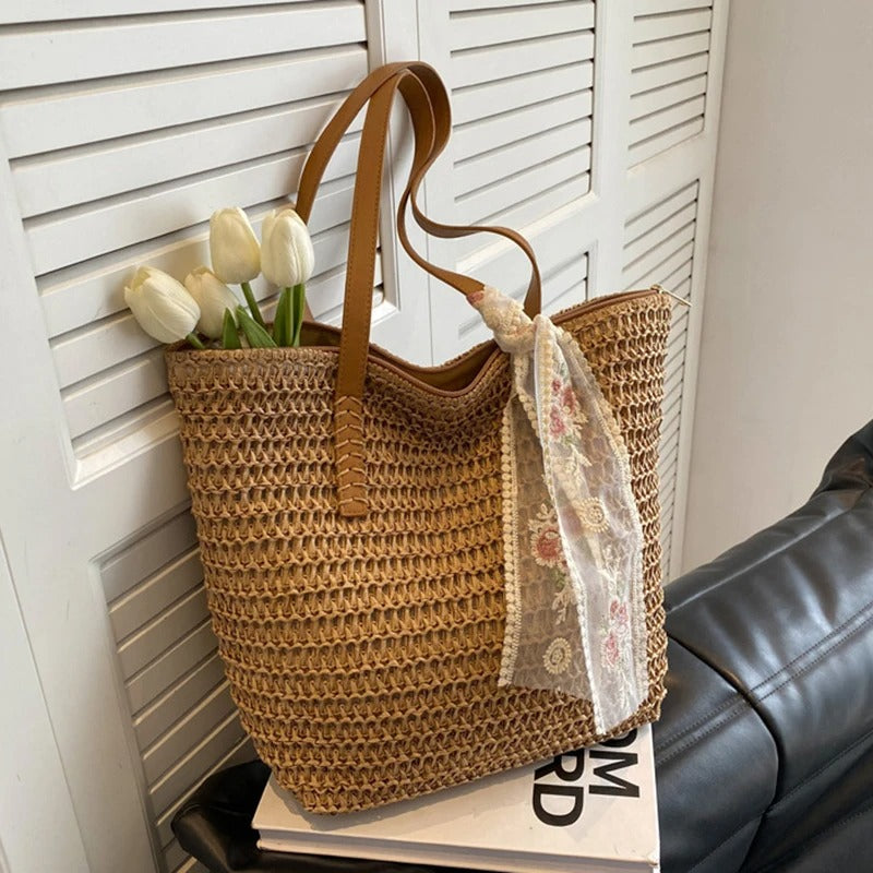 Sienna | Tote Bag with Straw Look