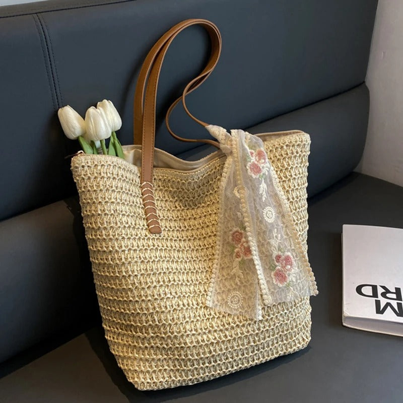 Sienna | Tote Bag with Straw Look
