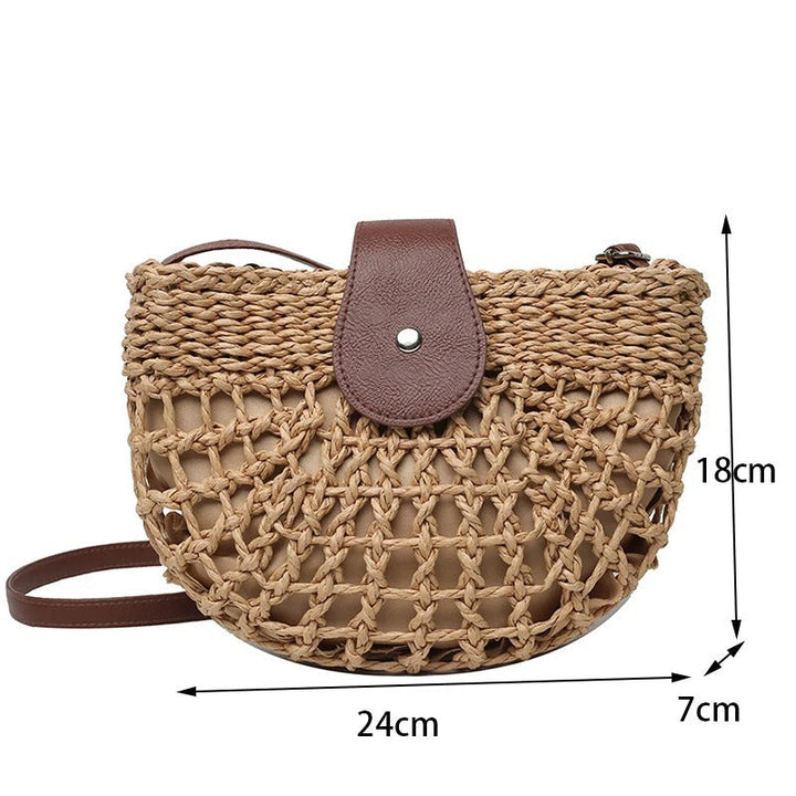Winter | Straw bag with brown strap