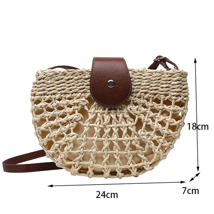 Winter | Straw bag with brown strap