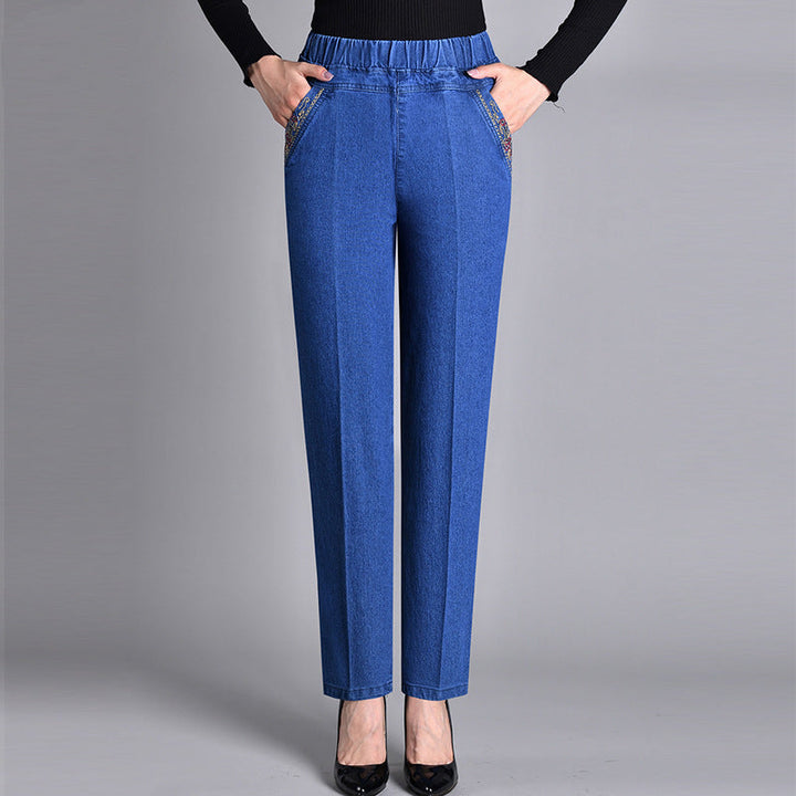 Laluna Elastic Waist Side Pocket Jeans