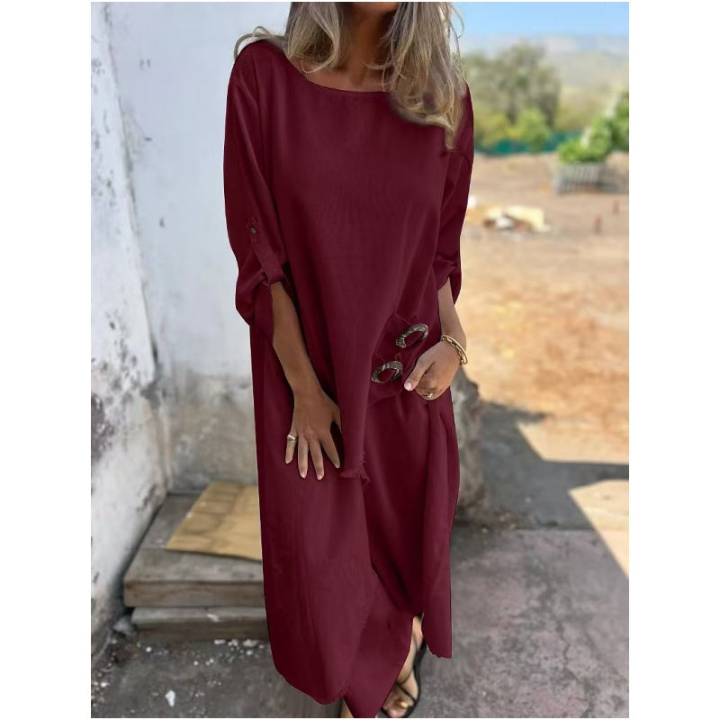 Cotton Linen Dress Pants Two-Piece Set