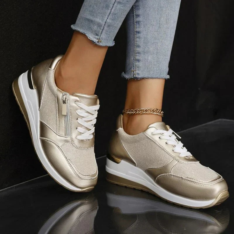 Nora | Lace-Up Orthopedic Side-Zip Sneaker
