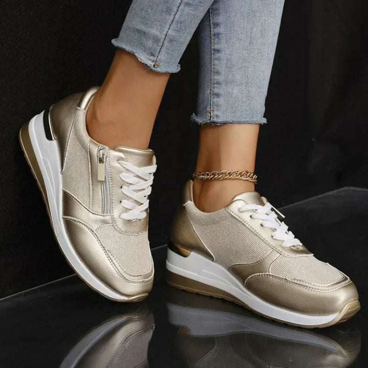 Nora | Lace-Up Orthopedic Side-Zip Sneaker