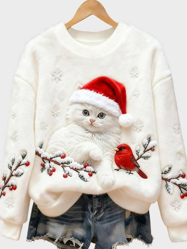 Natalia Cat Print Sweater
