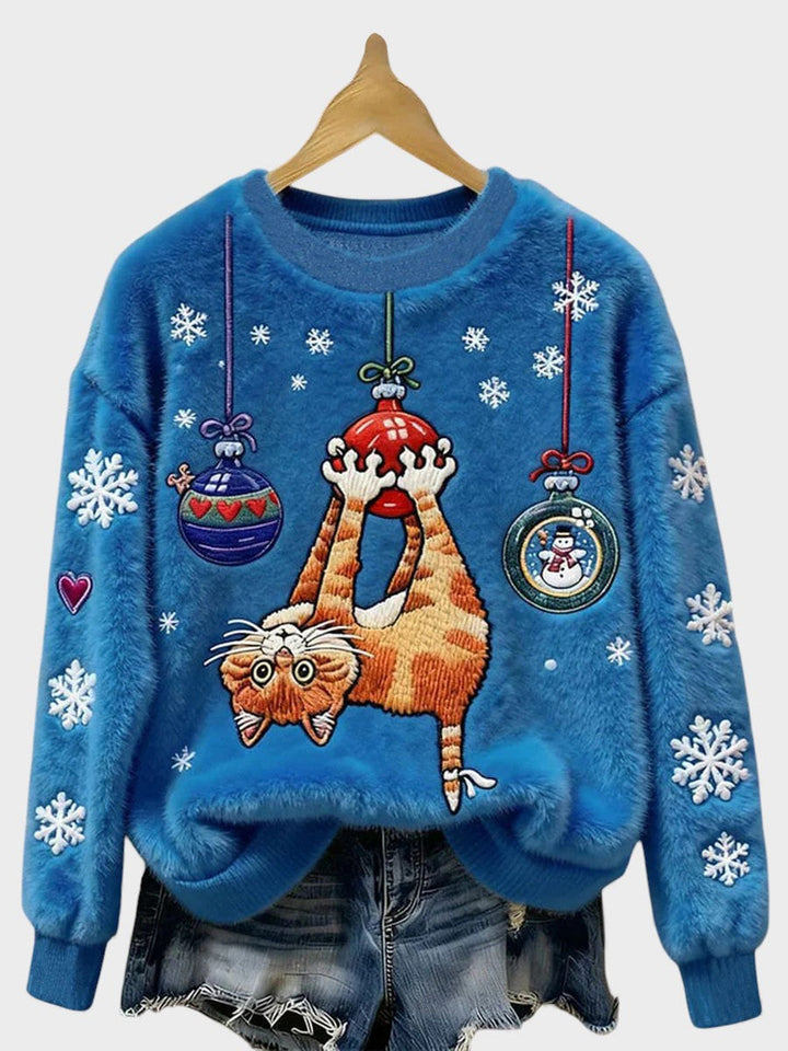 Natalia Cat Print Sweater